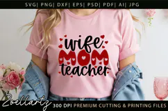 Mom Teacher SVG for Cricut Mothers Day T-shirt Mug Design Product Image 2