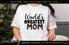 World's Greatest Mom SVG Mothers Day T-shirt Mug Design Product Image 1