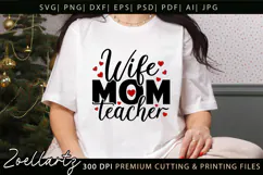 Mom Teacher SVG for Cricut Mothers Day T-shirt Mug Design Product Image 1