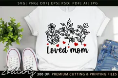 Loved Mom SVG Floral Christian Mama SVG Mothers Day T-shirt Product Image 5