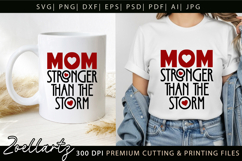 Strong Mom SVG for Cricut Mothers Day T-shirt Mug Design Product Image 3