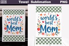 World's Best Mom Floral Kitchen Towel | Mother Gift Print Product Image 1