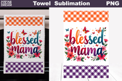 Blessed Mama Floral Kitchen Towel | Mother Gift Print Product Image 1