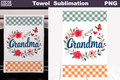 Grandma Floral Kitchen Towel | Mother Gift Print Product Image 1