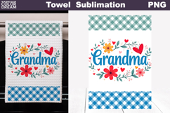 Grandma Floral Kitchen Towel | Mother Gift Print Product Image 1
