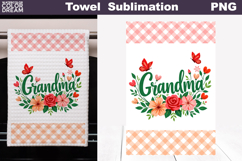 Grandma Floral Kitchen Towel | Mother Gift Print Product Image 1