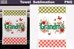 Grandma Floral Kitchen Towel | Mother Gift Print Product Image 1