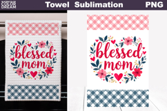 Blessed Mom Floral Kitchen Towel | Mother Gift Print Product Image 1