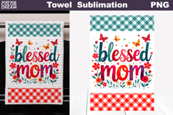 Blessed Mom Floral Kitchen Towel | Mother Gift Print Product Image 1