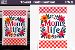 Mom Life Floral Kitchen Towel | Mother Gift Print Product Image 1