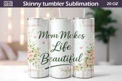 Floral Mom Quote Tumbler Wrap | Mother's Day Gift Product Image 1