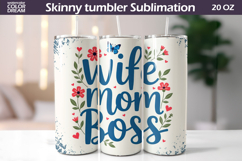 Mothers Day Tumbler Wrap | Wife Mom Boss Tumbler Product Image 1