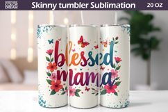 Mothers Day Tumbler Wrap | Blessed Mama Tumbler Product Image 1