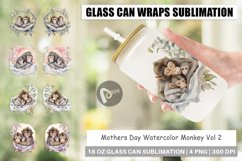 Glass Can Wraps Mothers Day Monkey Product Image 1