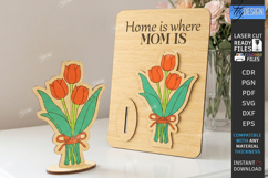 Mother's Day Wooden Card Laser Cut | Layered Card SVG | CNC Product Image 1