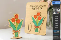 Mother's Day Wooden Card Laser Cut | Layered Card SVG | CNC Product Image 1