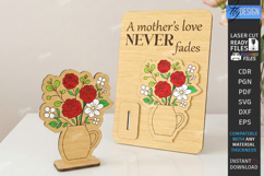 Mother's Day Wooden Card Laser Cut | Layered Card SVG | CNC Product Image 1