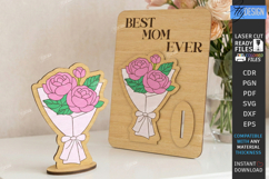 Mother's Day Wooden Card Laser Cut | Layered Card SVG | CNC Product Image 1