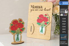 Mother's Day Wooden Card Laser Cut | Layered Card SVG | CNC Product Image 1