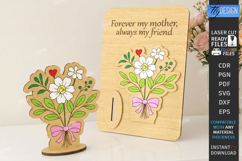 Mother's Day Wooden Card Laser Cut | Layered Card SVG | CNC Product Image 1