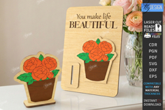 Mother's Day Wooden Card Laser Cut | Layered Card SVG | CNC Product Image 1