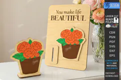 Mother's Day Wooden Card Laser Cut | Layered Card SVG | CNC Product Image 1
