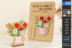Mother's Day Wooden Card Laser Cut | Layered Card SVG | CNC Product Image 1
