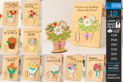 Mother's Day Wooden Card Laser Cut Bundle | Layered Card SVG Product Image 1