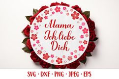 I love you mom in German Mothers Day round sign sublimation Product Image 1