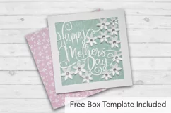 Square Happy Mother's Day Card SVG With Pop up Flowers Product Image 2