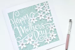 Square Happy Mother's Day Card SVG With Pop up Flowers Product Image 3