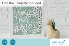 Square Happy Mother's Day Card SVG With Pop up Flowers Product Image 1