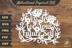 Motivational Floral Papercut SVG Product Image 1