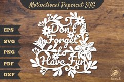 Motivational Floral Papercut SVG Product Image 1