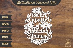 Motivational Floral Papercut SVG Product Image 1