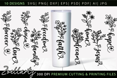 Flower Inspirational Quotes SVG Bundle | Floral Jesus Faith Product Image 1