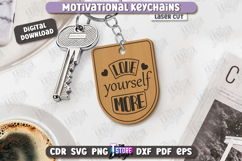 Motivational Keychains Laser Cut Bundle, Engraved Keychains Product Image 4