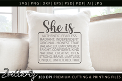 She Is Strong Fearless Brave Empowered Independent Kind SVG Product Image 3