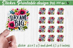 Motivational Sticker | Printable stickers | Dream Big Product Image 1