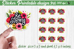 Motivational Sticker | Printable stickers | Be Strong Product Image 1