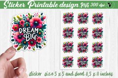 Motivational Sticker | Printable stickers | Dream Big Product Image 1