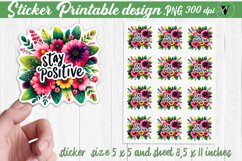 Motivational Sticker | Printable stickers | Stay Positive Product Image 1