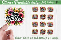 Motivational Sticker | Printable stickers | You Matter Product Image 1