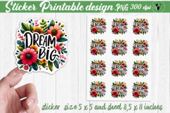 Motivational Sticker | Printable stickers | Dream Big Product Image 1