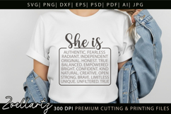She Is Strong Fearless Brave Empowered Independent Kind SVG Product Image 6
