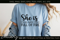 She Is Strong SVG Cut file Self Love Positive Quote SVG Product Image 4