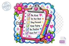 Motivational Teacher Clipboard Clipart PNG Classroom Art Product Image 1