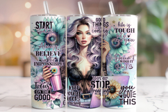 Motivational Quotes Tumbler, Inspirational Tumbler Wrap PNG Product Image 1