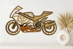 MOTO Laser Cut Wooden Wall Art For Bikers, Motorcycle SVG Product Image 5
