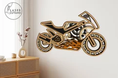 MOTO Laser Cut Wooden Wall Art For Bikers, Motorcycle SVG Product Image 6